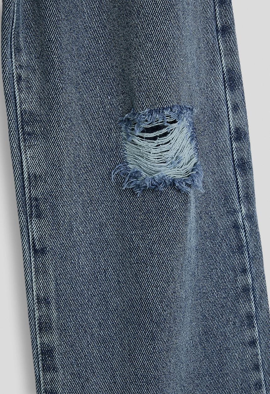 Pop Candy - Raw hem wide leg jeans - blue