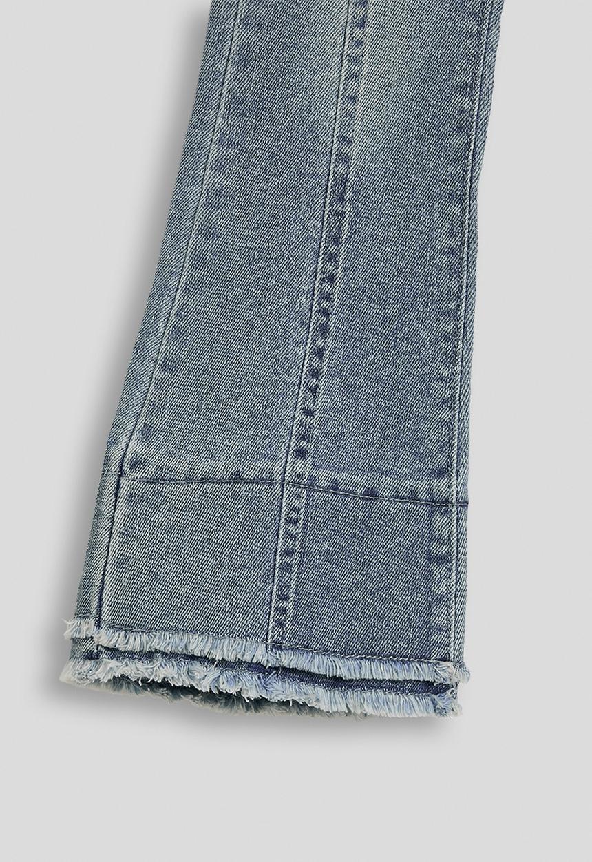 Pop Candy - Panelled bootleg jeans - blue