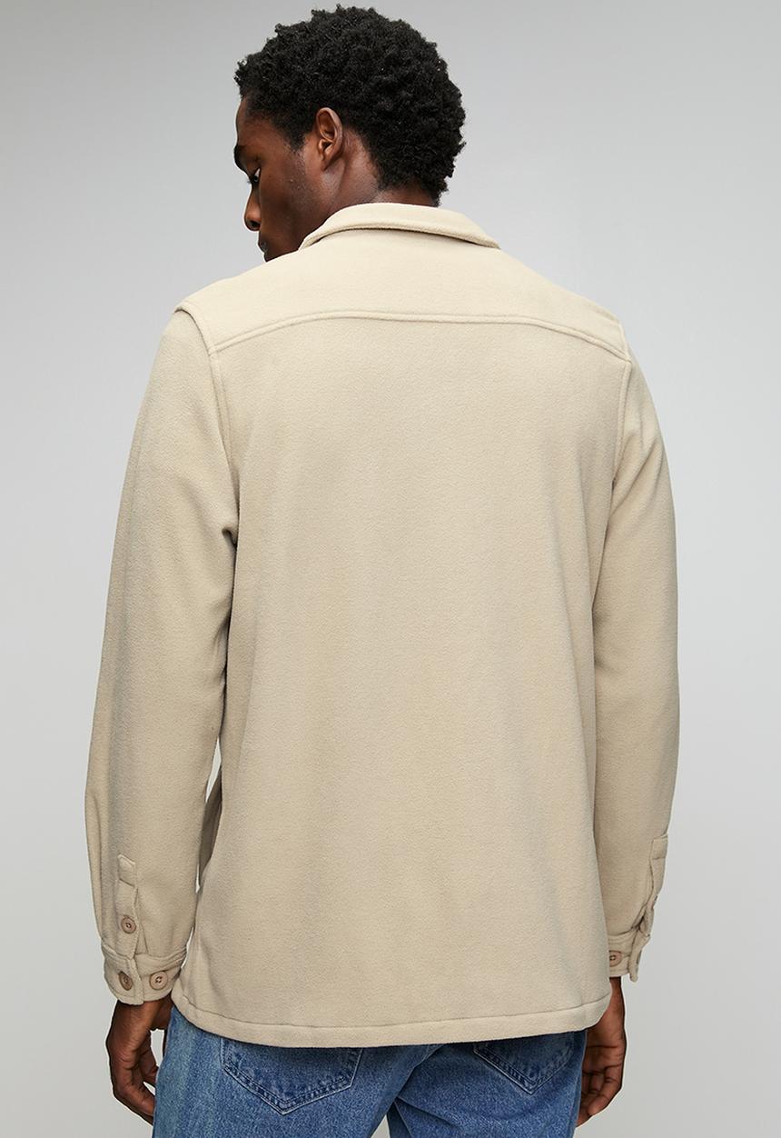 Brave Soul - Fleece Overcoat - Mushroom