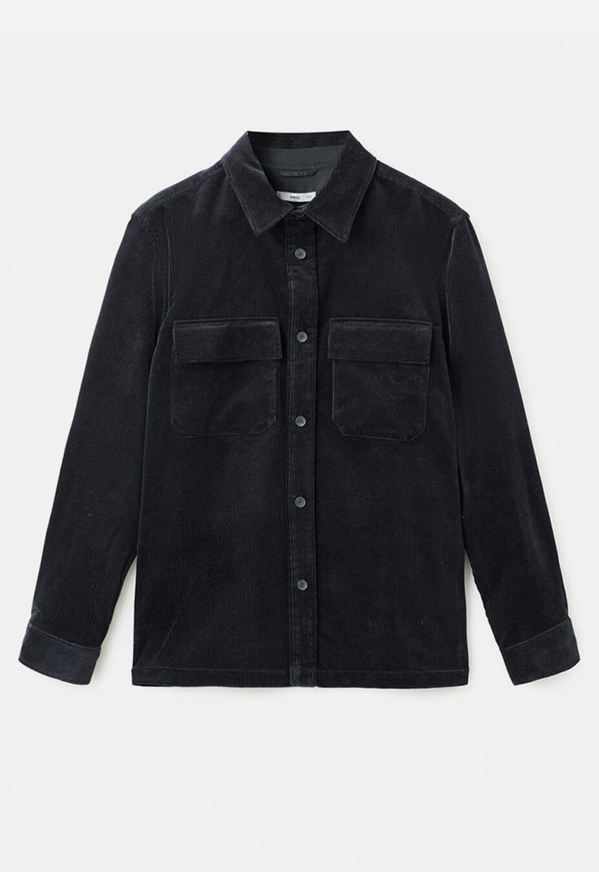 MANGO - Baku lux corduroy overshirt - midnight navy