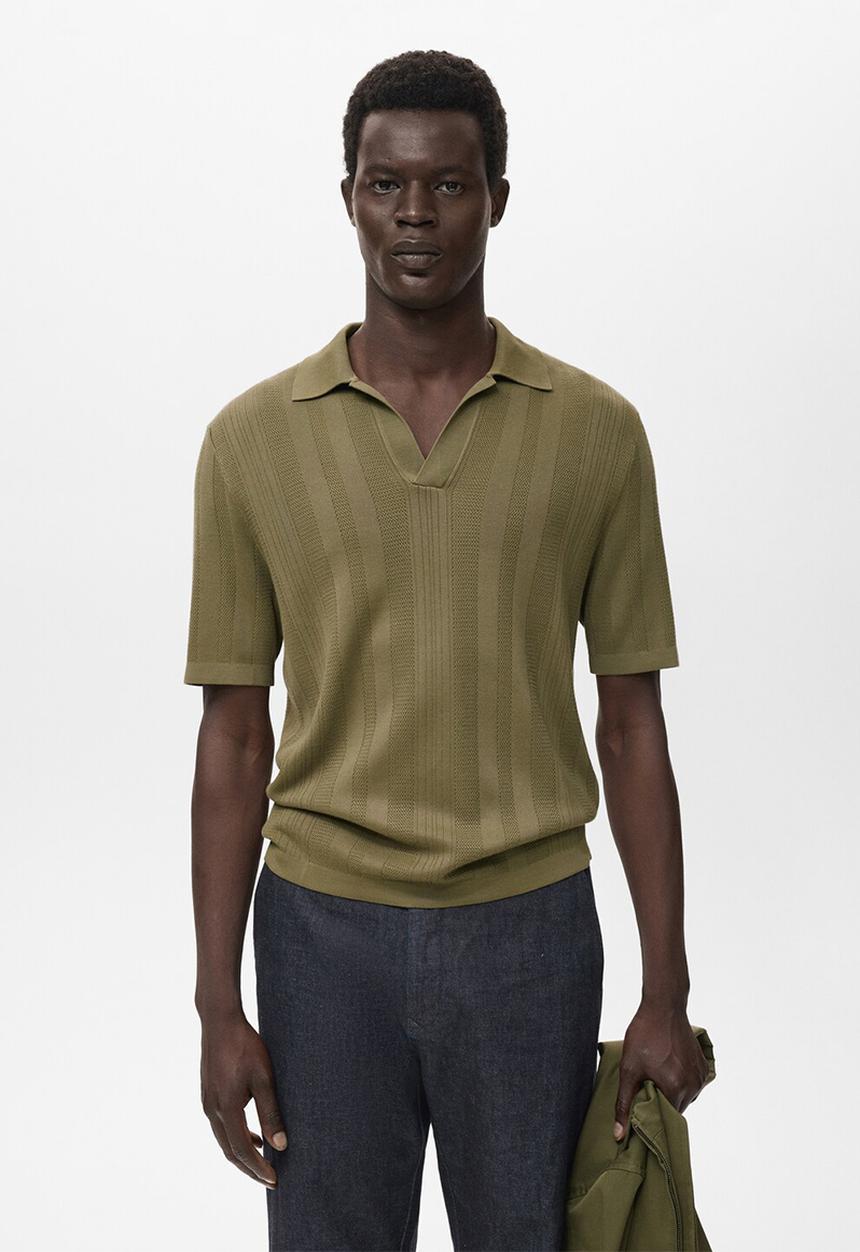 MANGO - Poloshirt MANFIO - Khaki