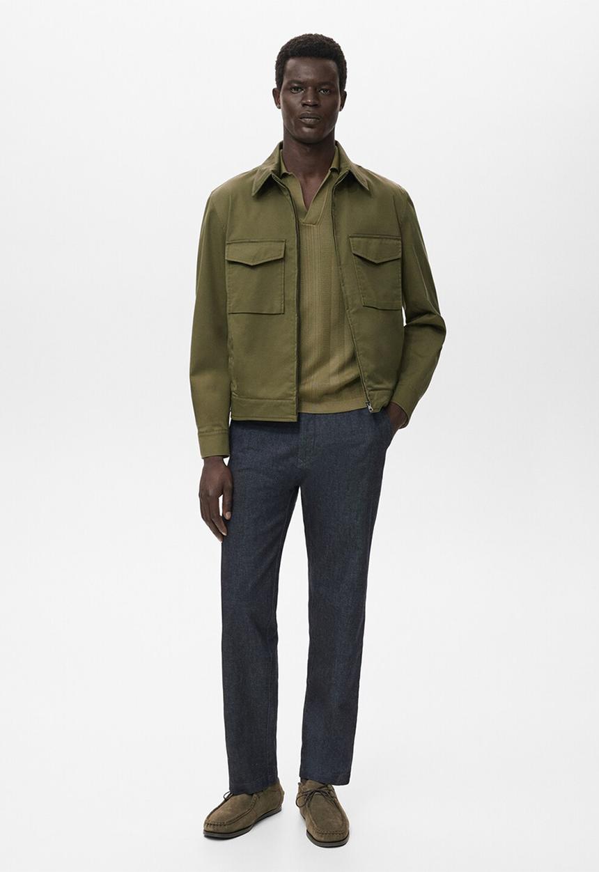 MANGO - Poloshirt MANFIO - Khaki