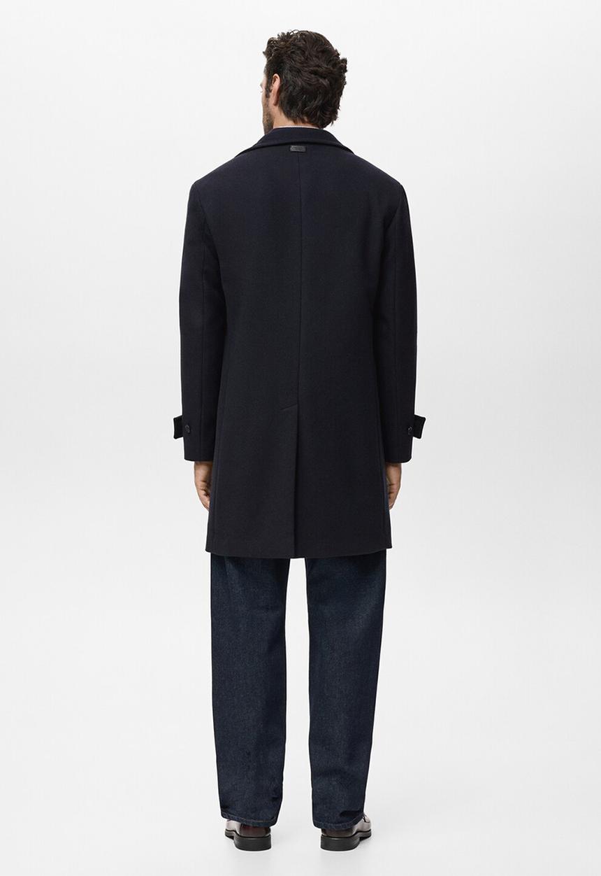 MANGO - Wool blend  Funnel Neck Coat - midnight navy
