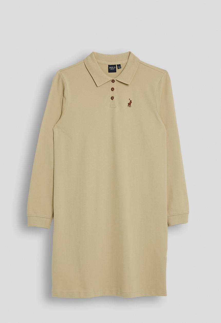 POLO - Dakota ls golfer dress - stone