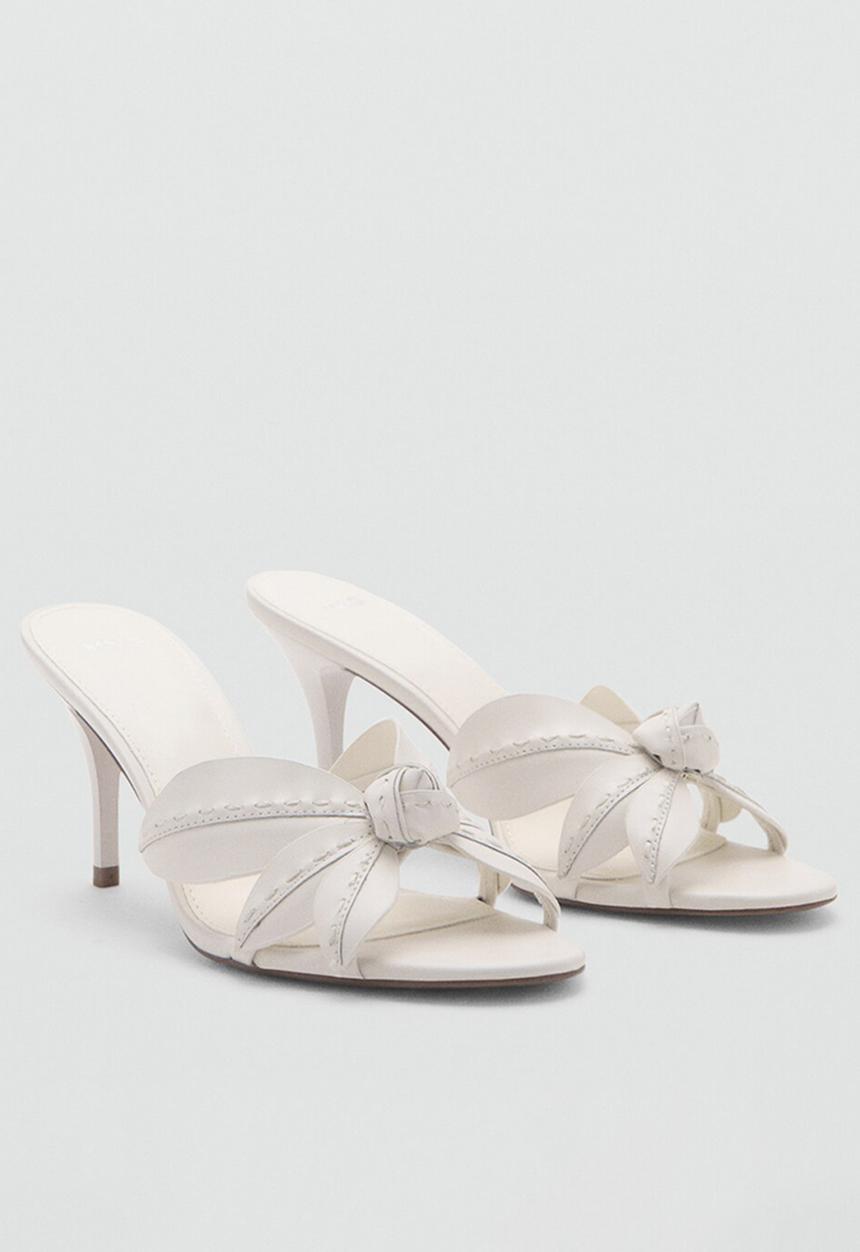 MANGO - Flower open toe mule - light beige