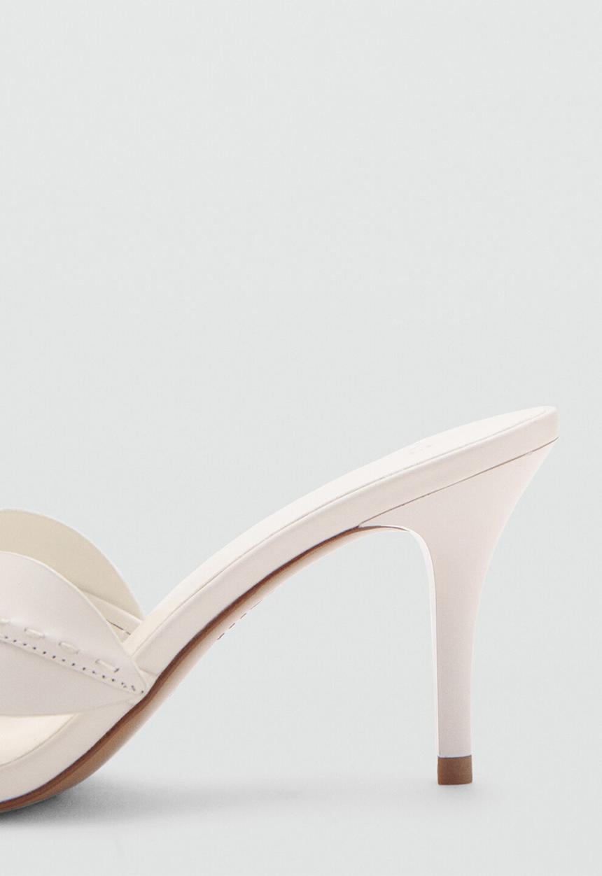 MANGO - Flower open toe mule - light beige