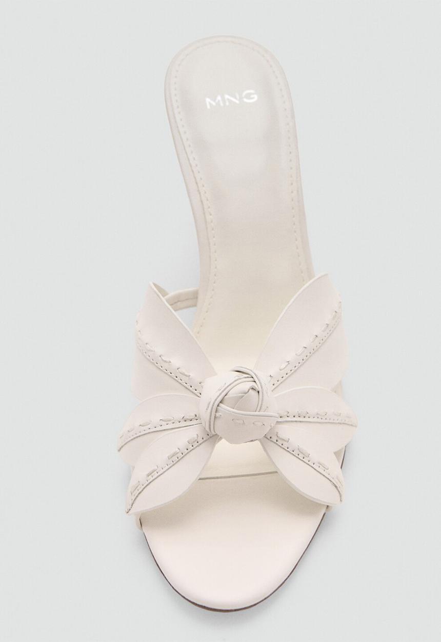 MANGO - Flower open toe mule - light beige