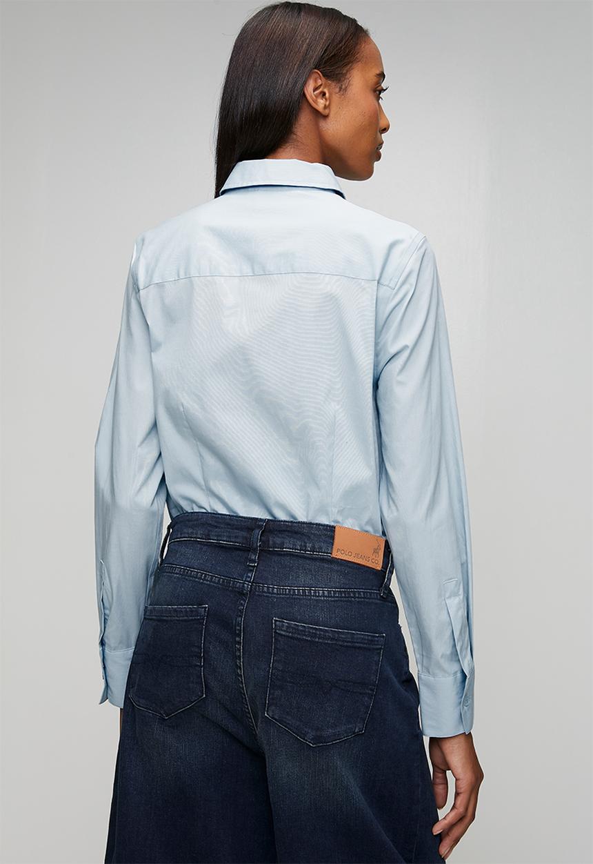 POLO - Wmn Jamie Ls Shirt - Sky Blue