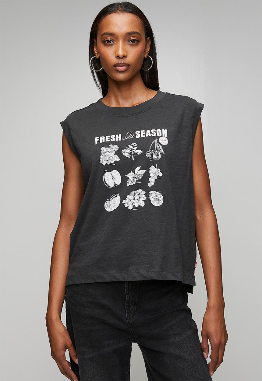 Levi’s® - Gr boxy tank - fresh in season grid pirate black