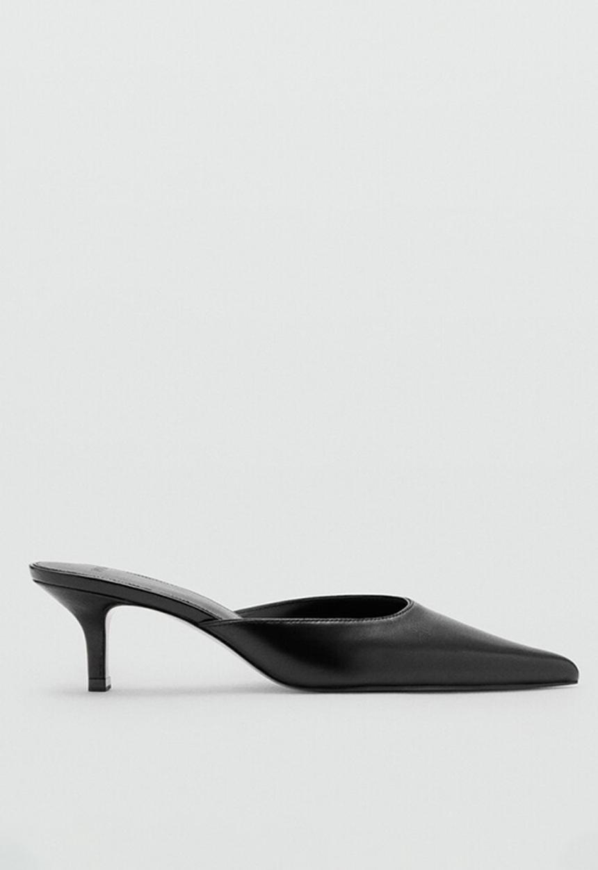 MANGO - Muly closed toe mule - black