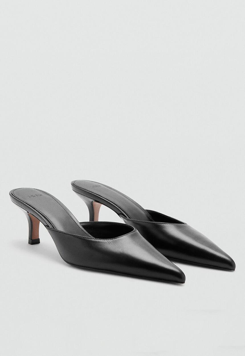 MANGO - Muly closed toe mule - black