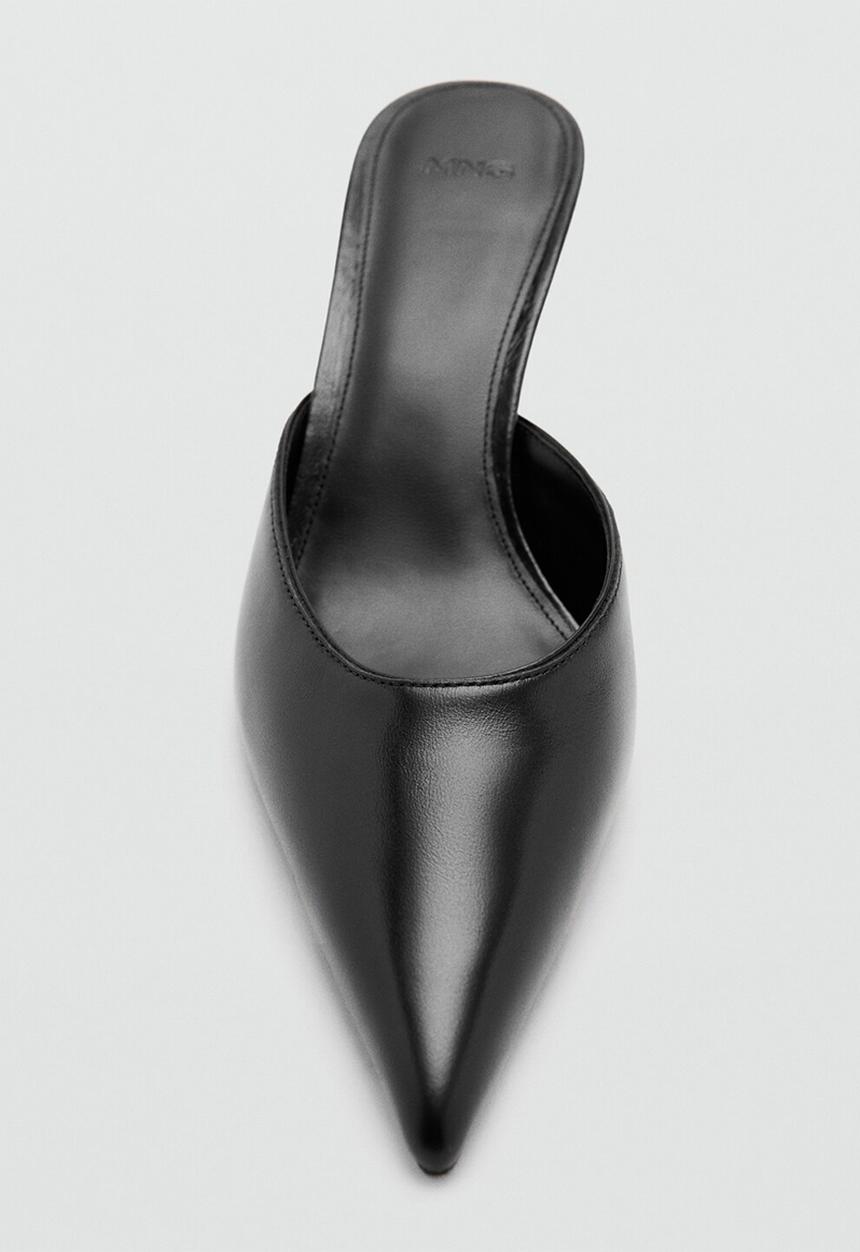 MANGO - Muly closed toe mule - black