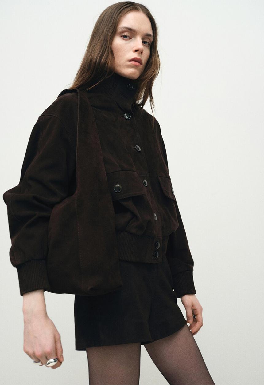 MANGO - Piramide shoulder bag - dark brown