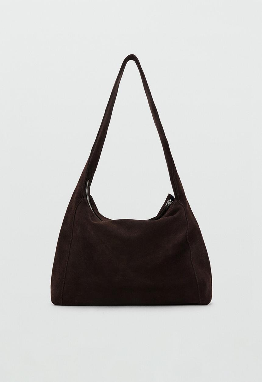 MANGO - Piramide shoulder bag - dark brown