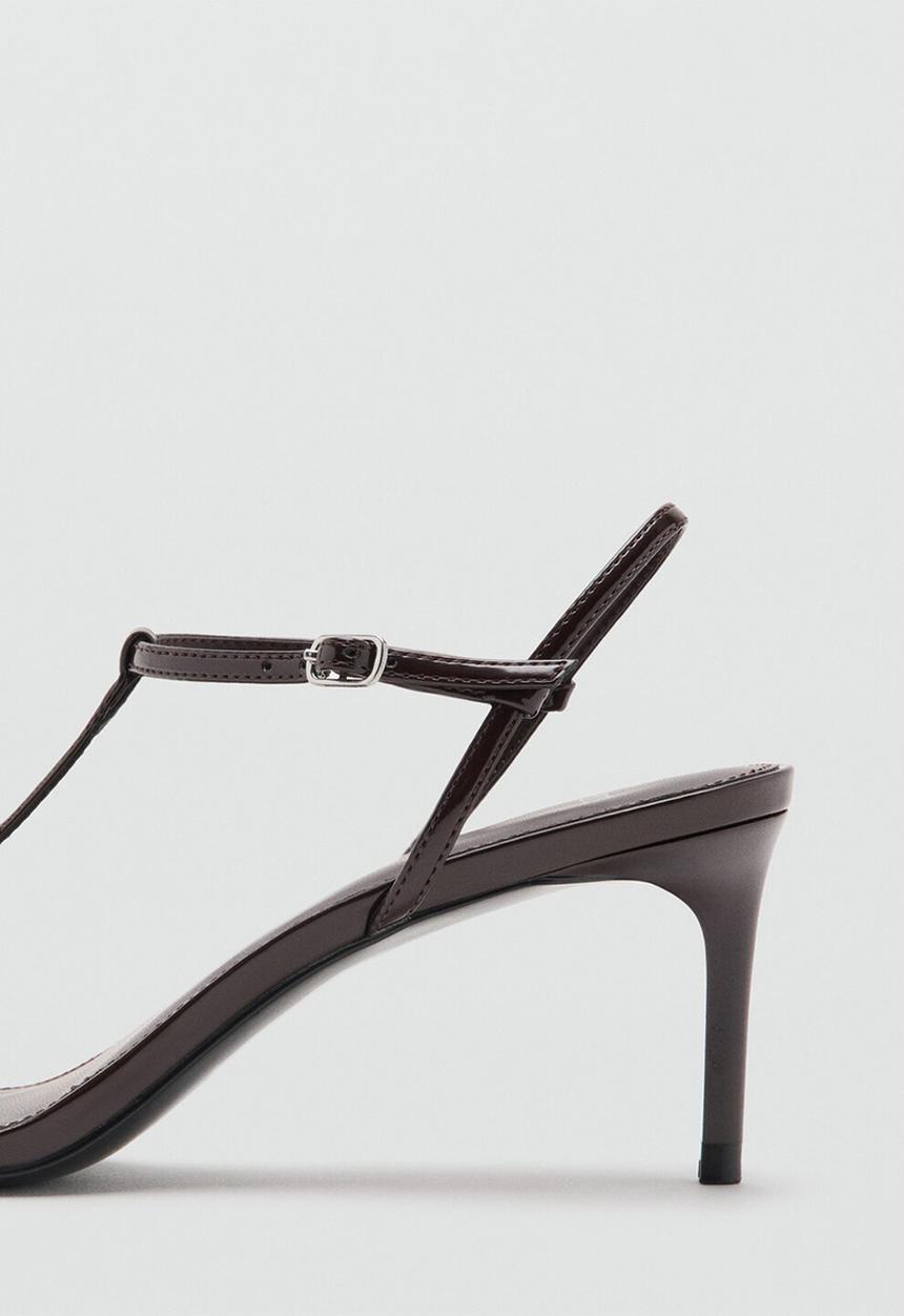MANGO - Lion open toe ankle strap - dark brown