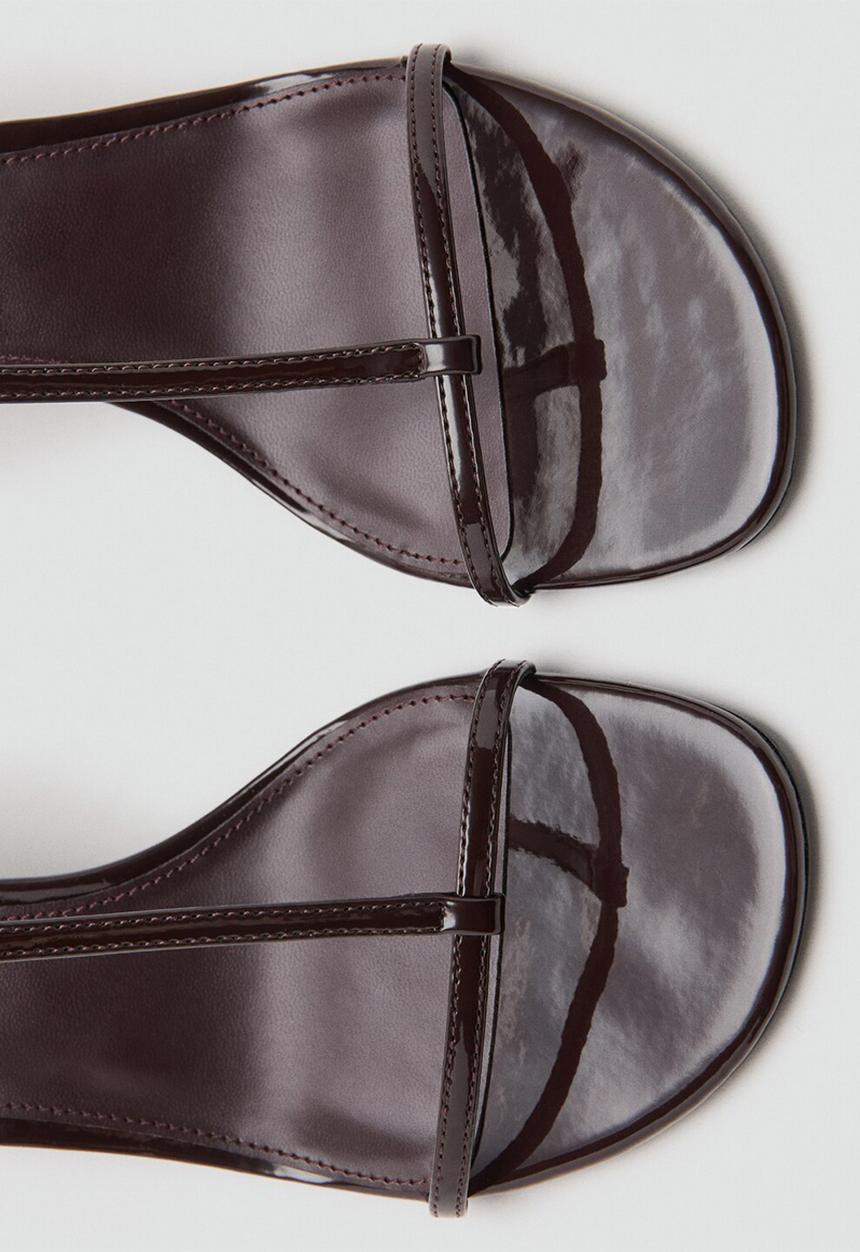 MANGO - Lion open toe ankle strap - dark brown
