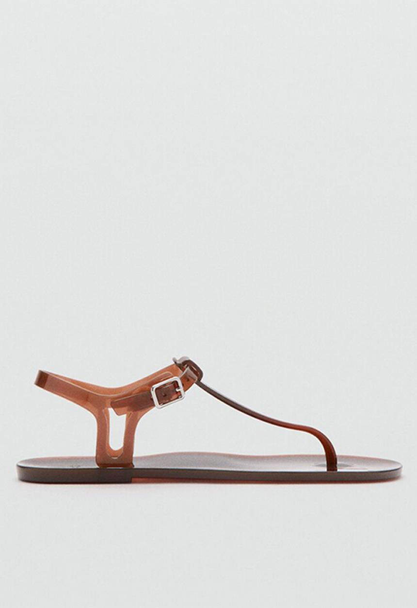 MANGO - Pool1 t-bar ankle strap - dark brown