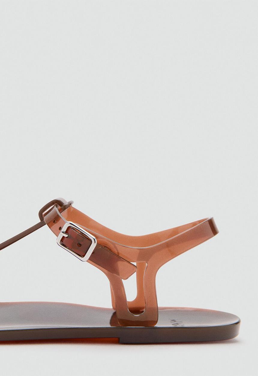 MANGO - Pool1 t-bar ankle strap - dark brown