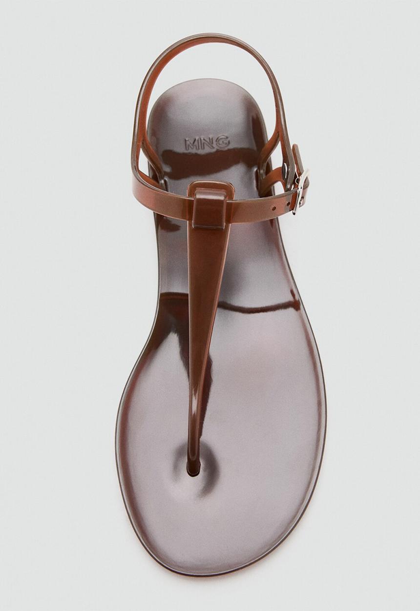 MANGO - Pool1 t-bar ankle strap - dark brown