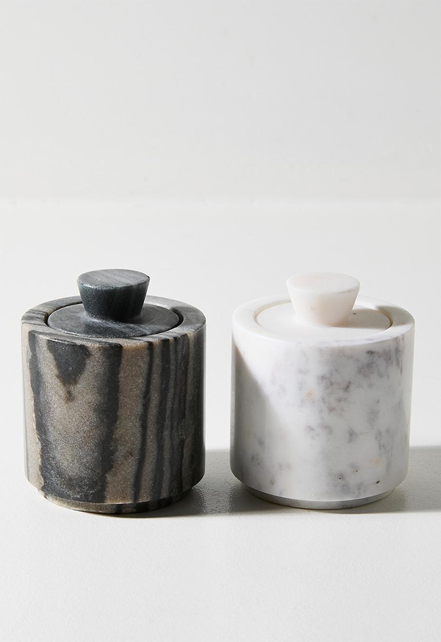 Sixth Floor - Salt & Pepper Marble Pinch Pots - Black & White