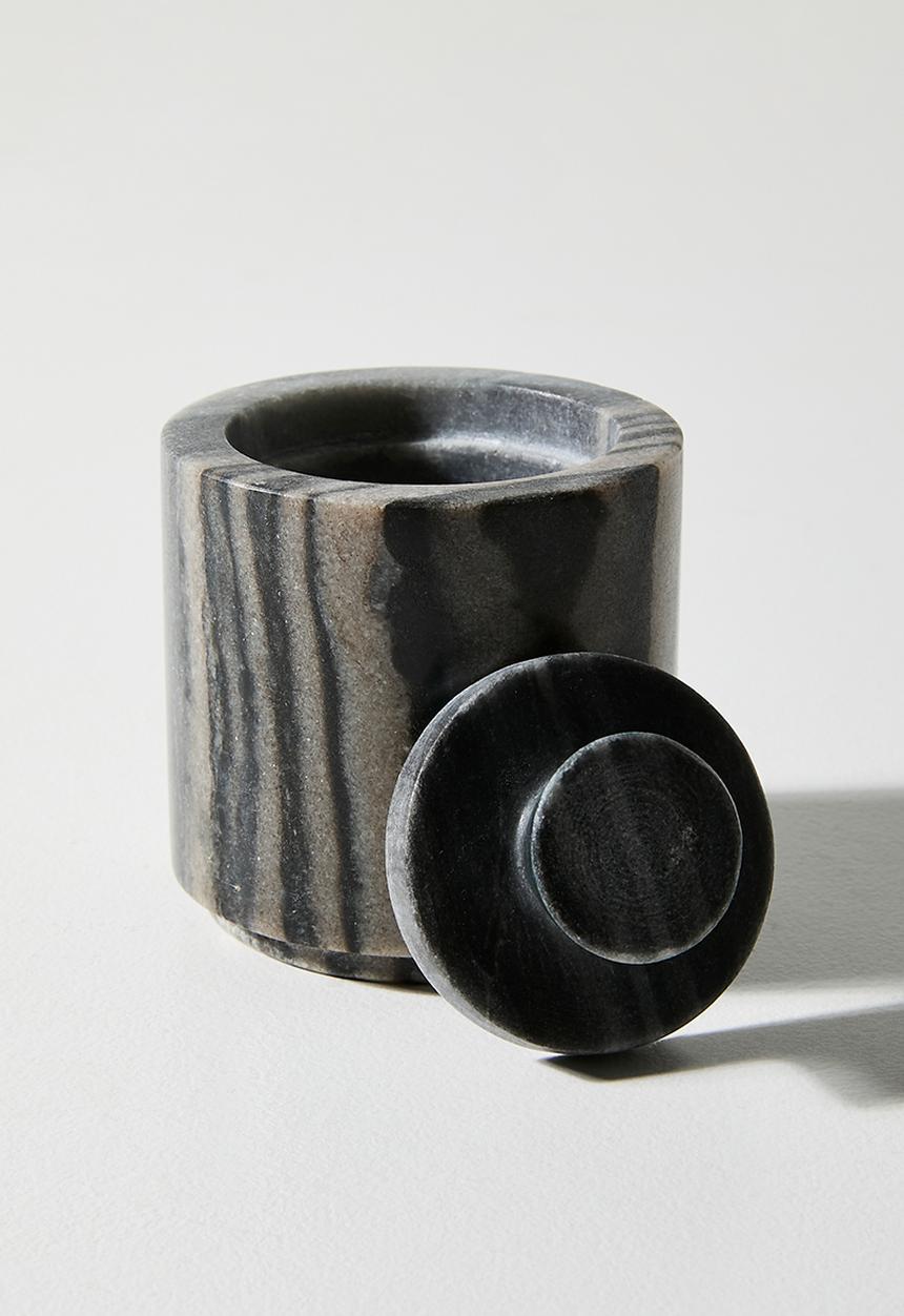 Sixth Floor - Salt & Pepper Marble Pinch Pots - Black & White