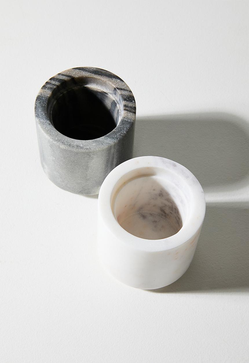 Sixth Floor - Salt & Pepper Marble Pinch Pots - Black & White