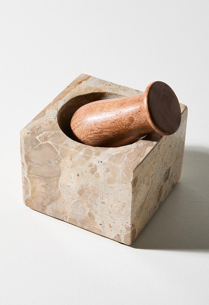 Sixth Floor - Marble & Wood Pestle & Mortar - Natural