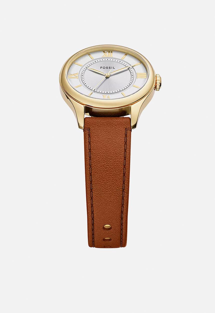 Fossil - Classic Gilmore Leather  Es5423 Watch - Brown & Gold