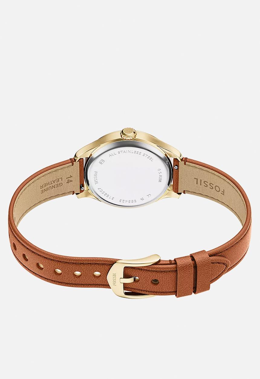 Fossil - Classic Gilmore Leather  Es5423 Watch - Brown & Gold