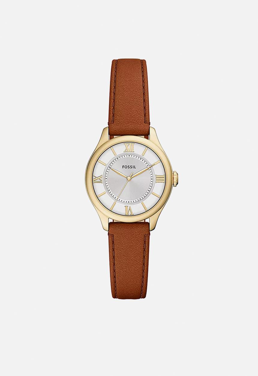 Fossil - Classic Gilmore Leather  Es5423 Watch - Brown & Gold