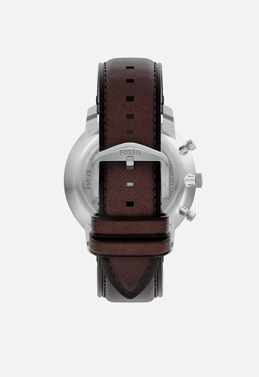 Fossil - Classic Neutra Leather Fs6129 Watch - Brown & Silver