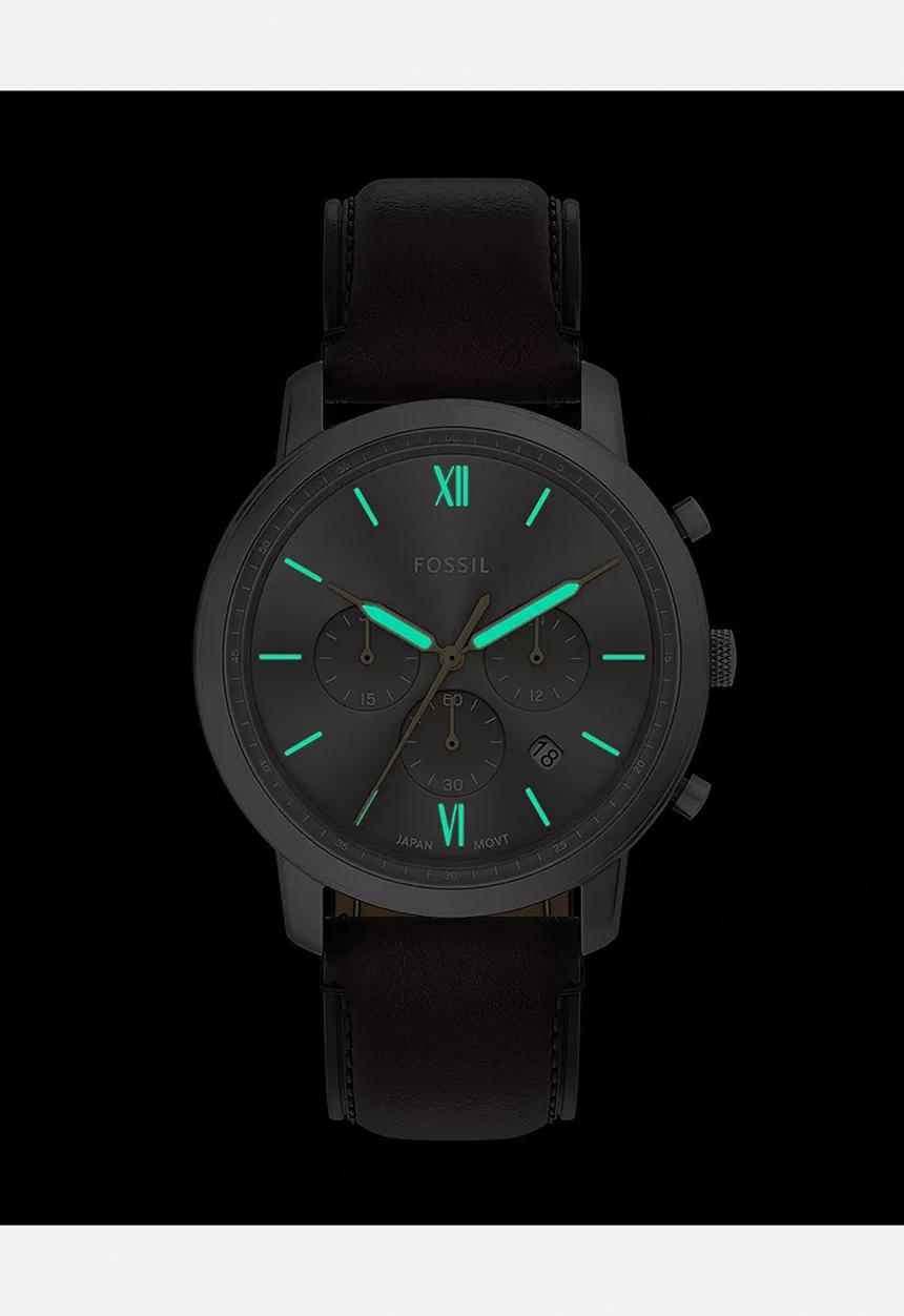 Fossil - Classic Neutra Leather Fs6129 Watch - Brown & Silver