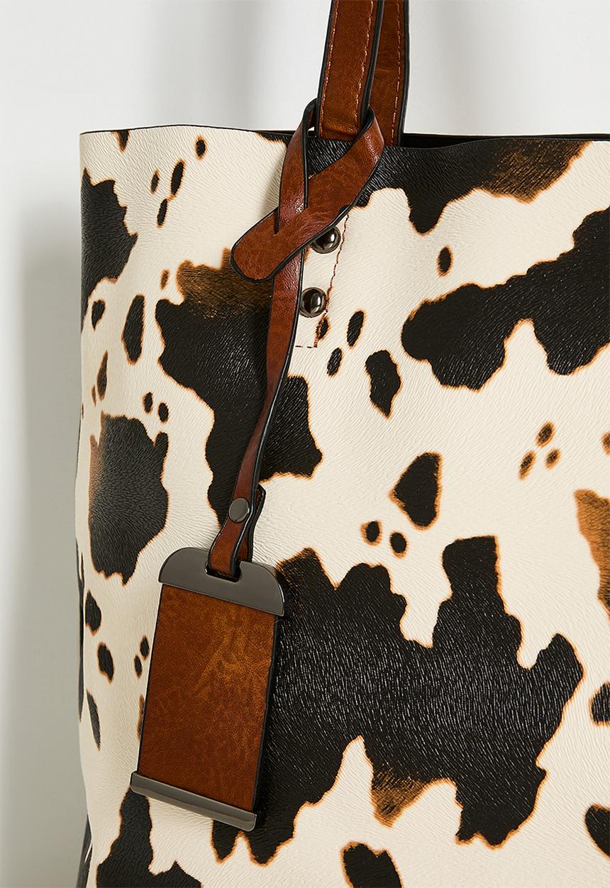 Tessa Design - Alene Cow Hide Tote Bag - Brown