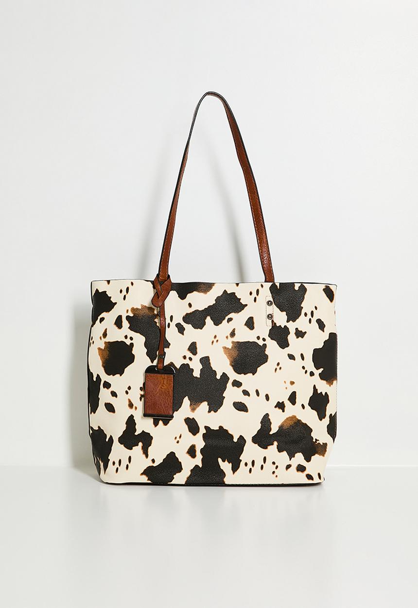 Tessa Design - Alene Cow Hide Tote Bag - Brown