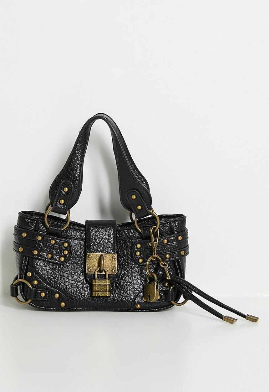 Tessa Design - Adeline Studded Buckle Bag - Black