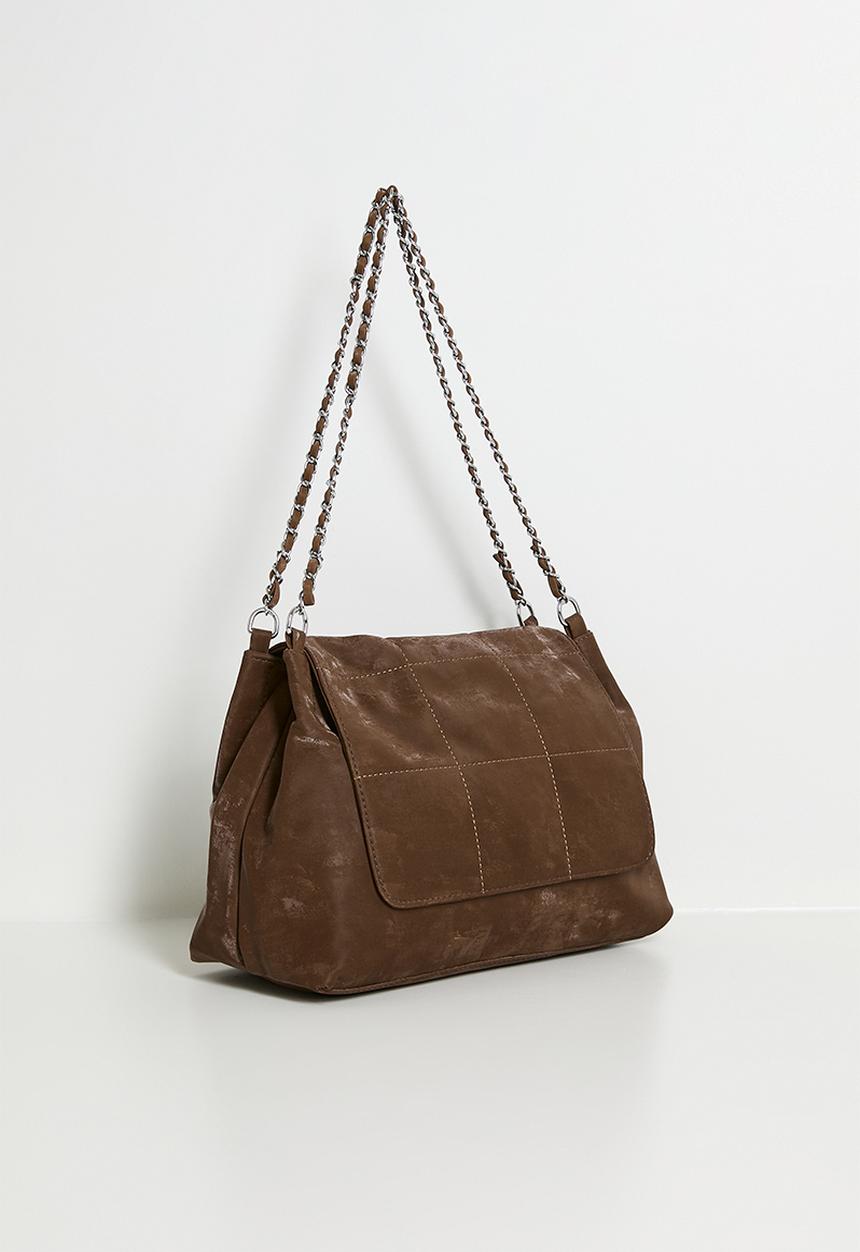 Tessa Design - Astrid Chain Handle Shoulder Bag - Brown