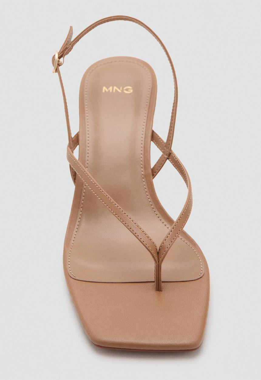 MANGO - Ross1 open toe slingback - dark brown