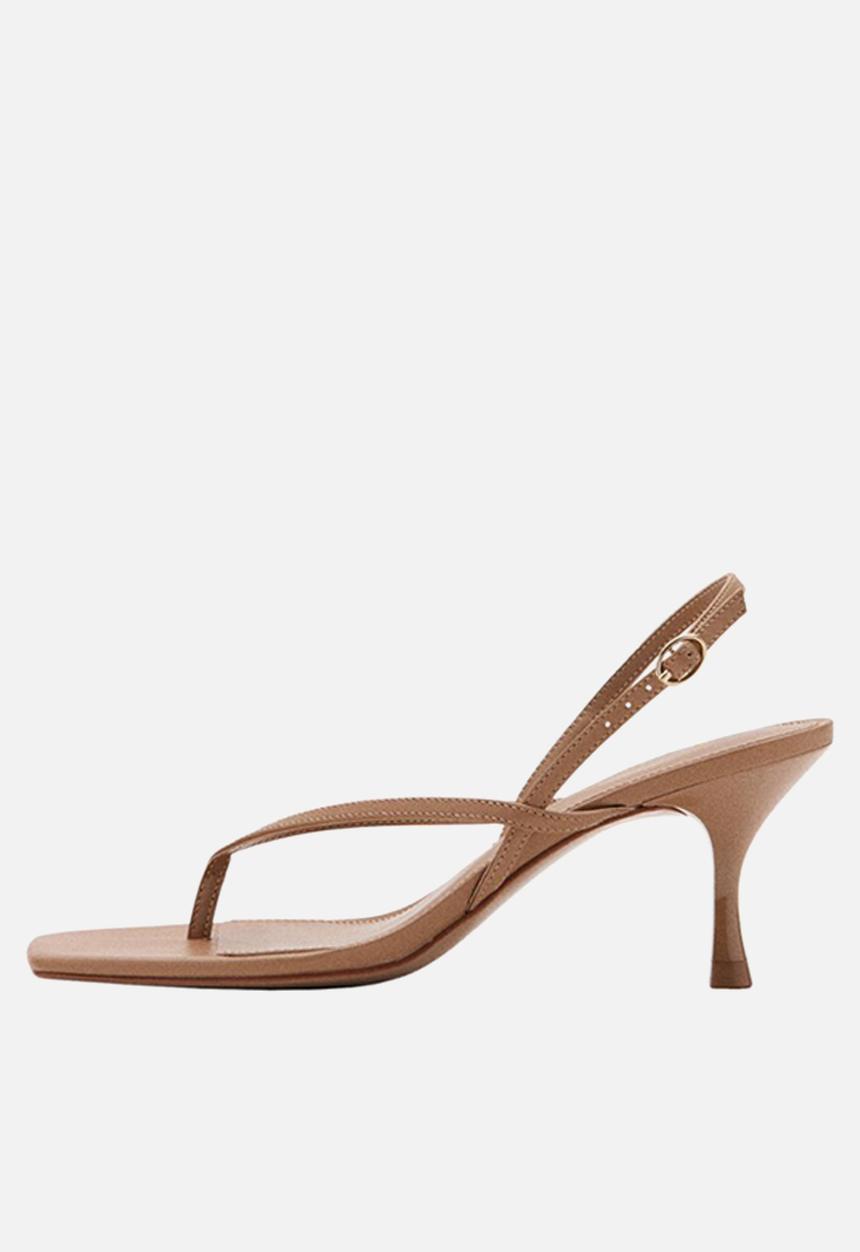 MANGO - Ross1 open toe slingback - dark brown