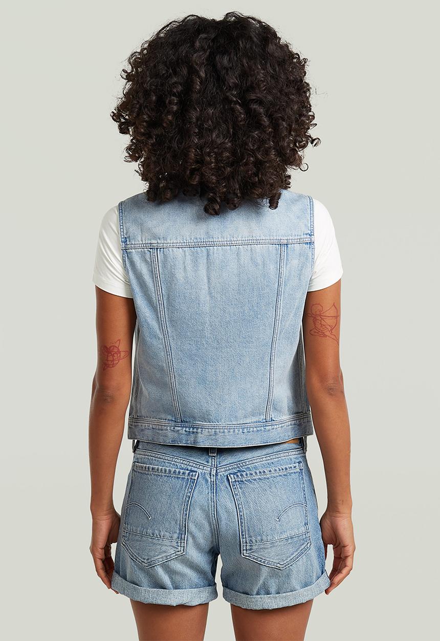 G-STAR - Pitched hem slim vest wmn - vintage summer clouds