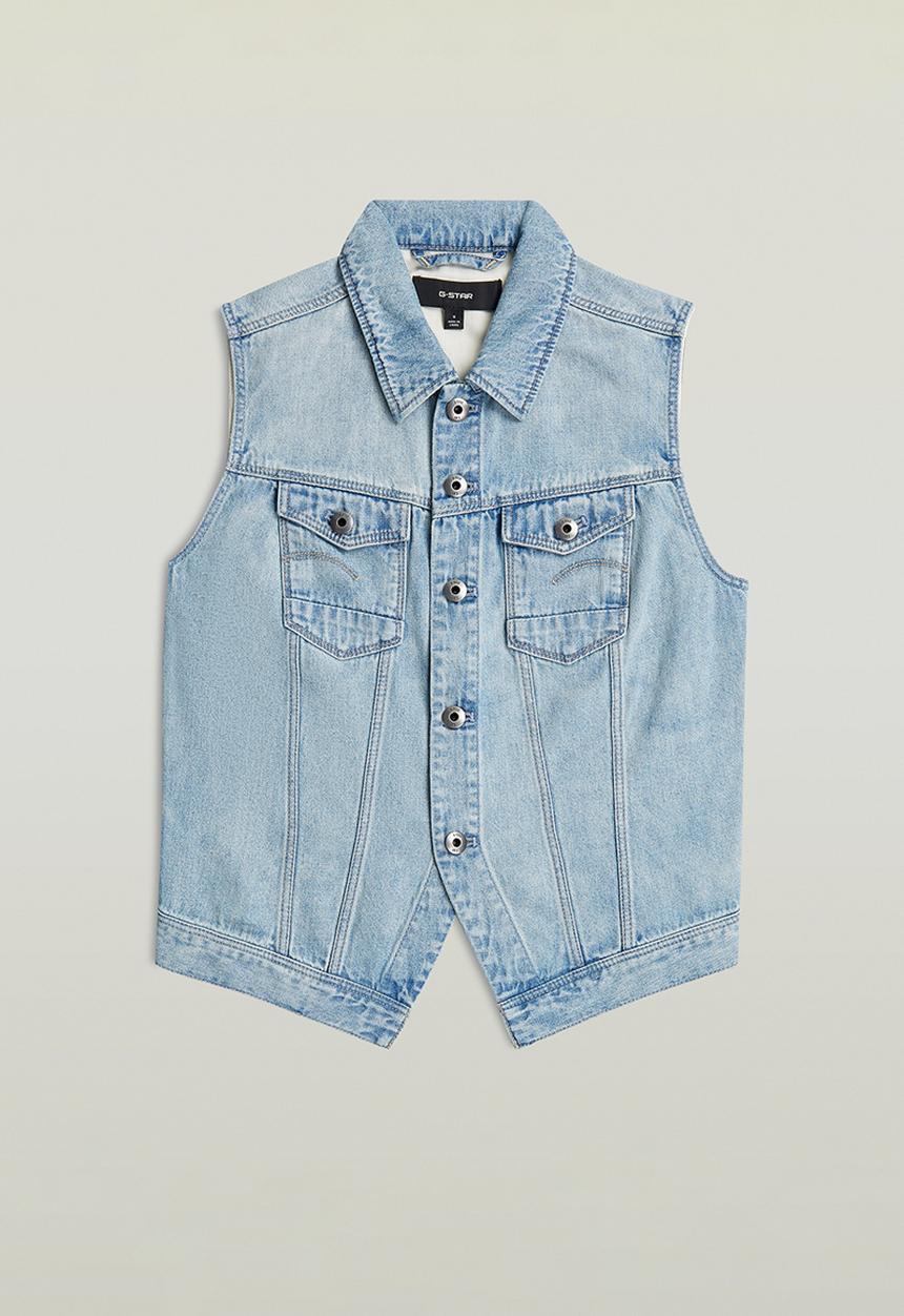 G-STAR - Pitched hem slim vest wmn - vintage summer clouds
