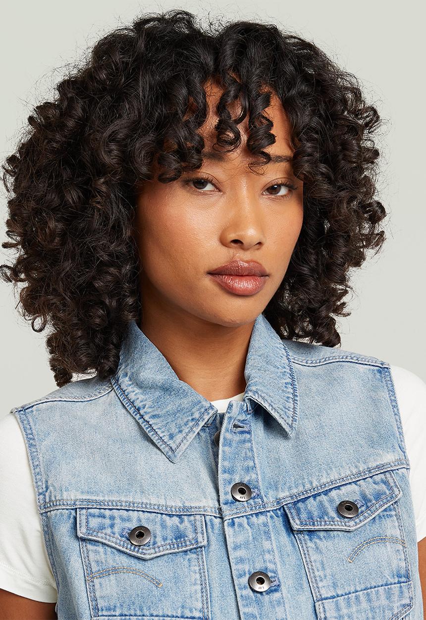 G-STAR - Pitched hem slim vest wmn - vintage summer clouds