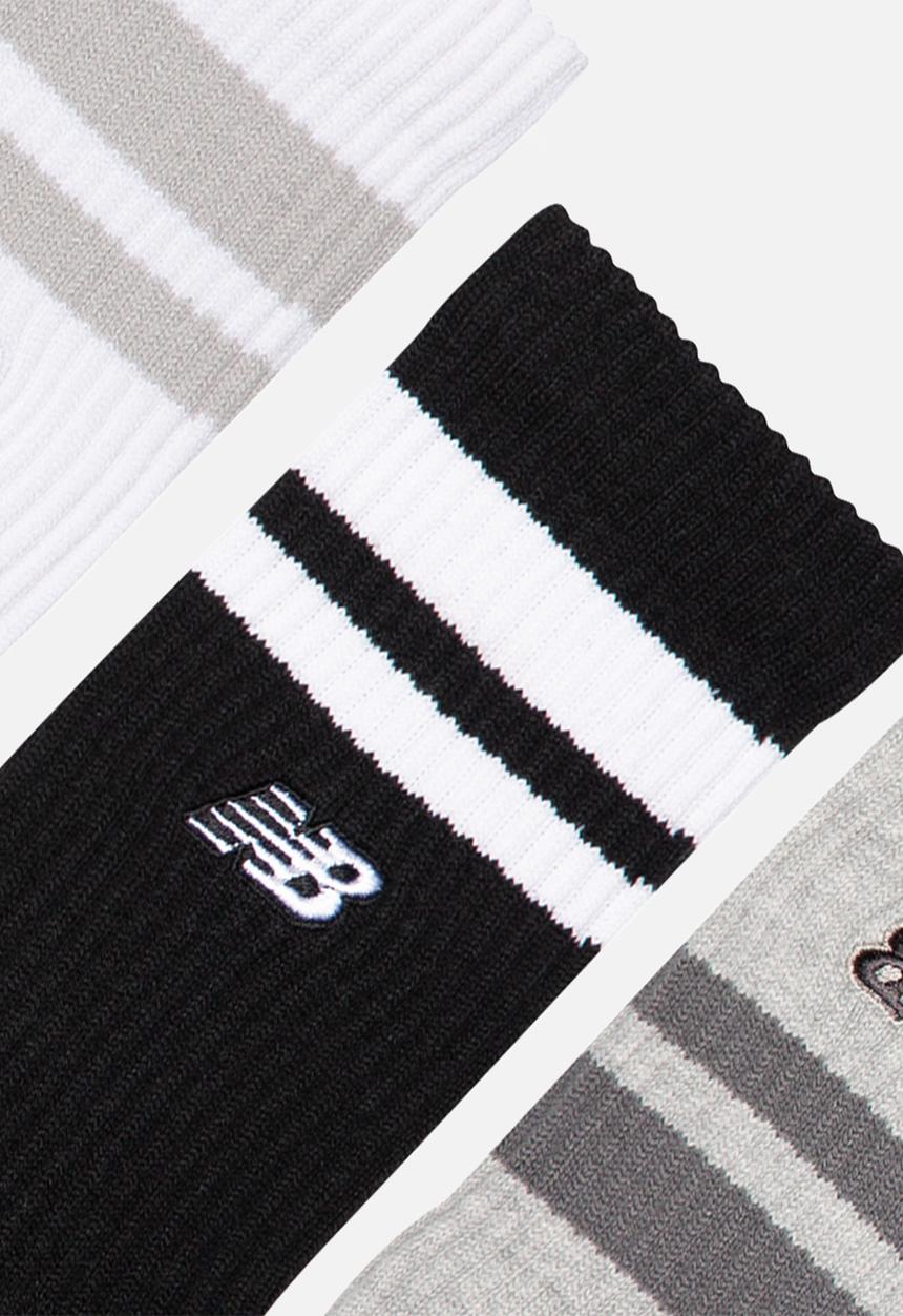 New Balance  - Active Premium Striped Crew Sock 3 Pack - Multi