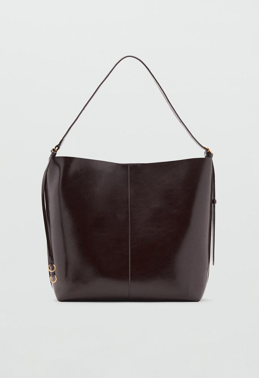 MANGO - Antonia shoulder bag - dark brown