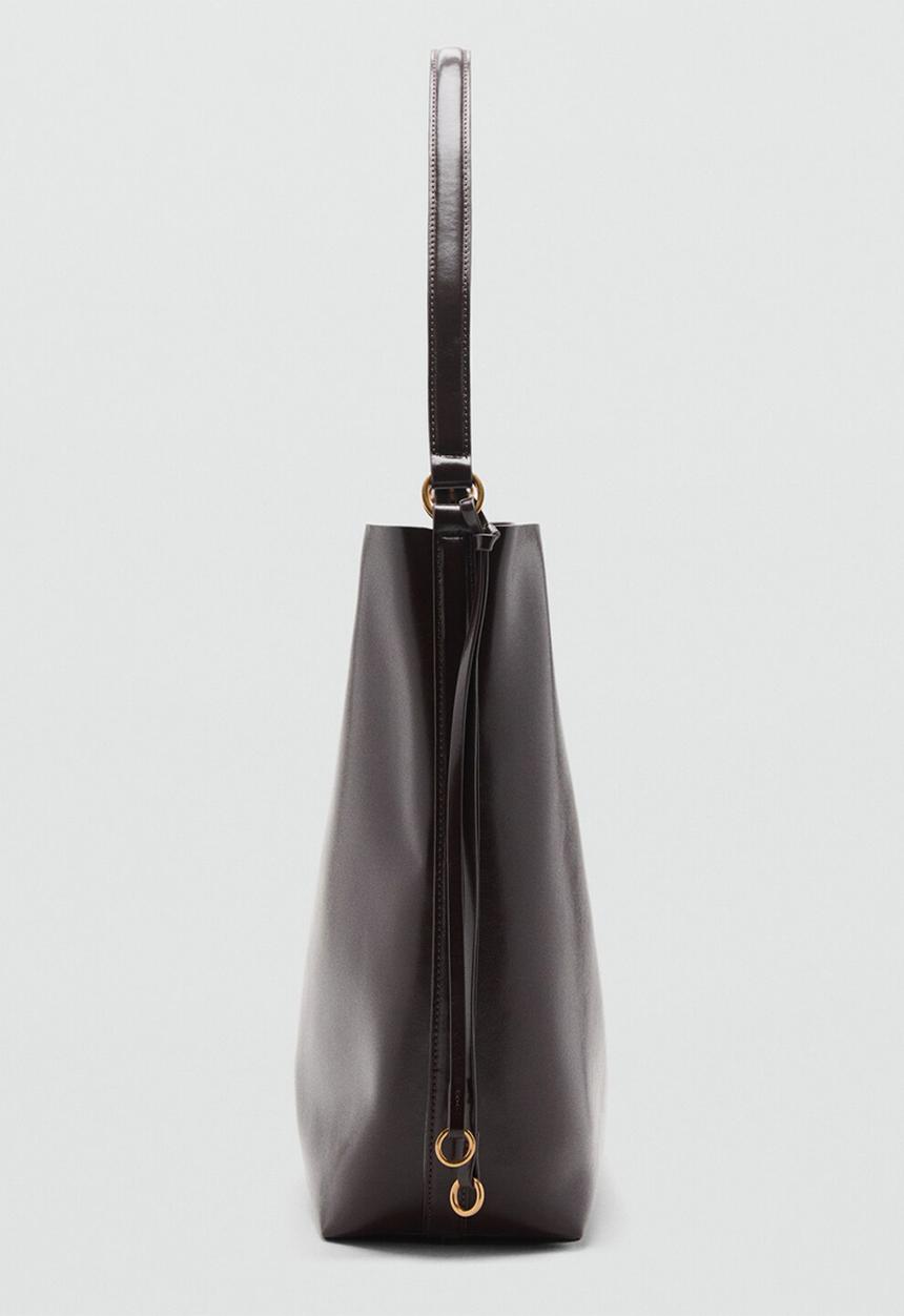 MANGO - Antonia shoulder bag - dark brown