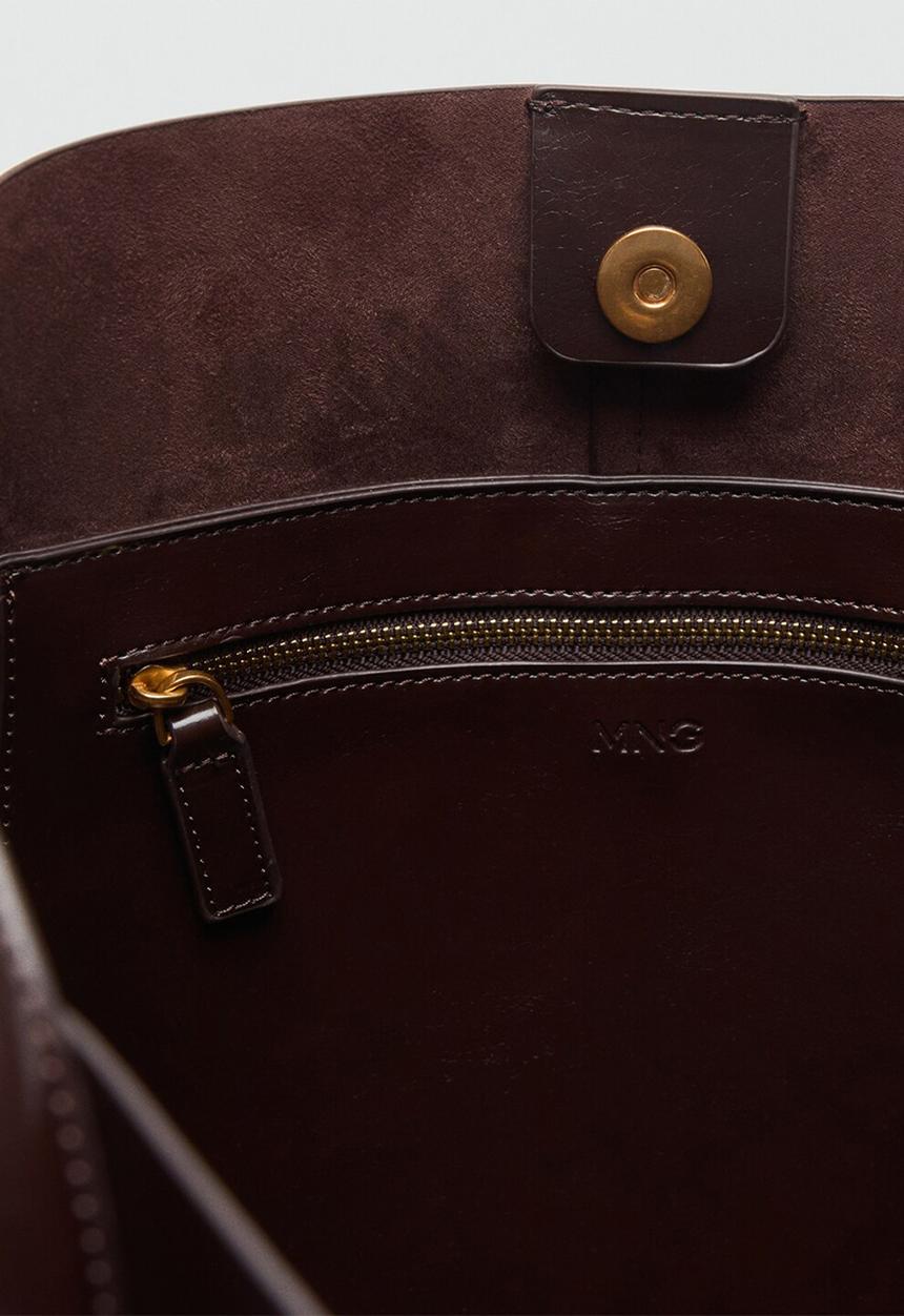 MANGO - Antonia shoulder bag - dark brown