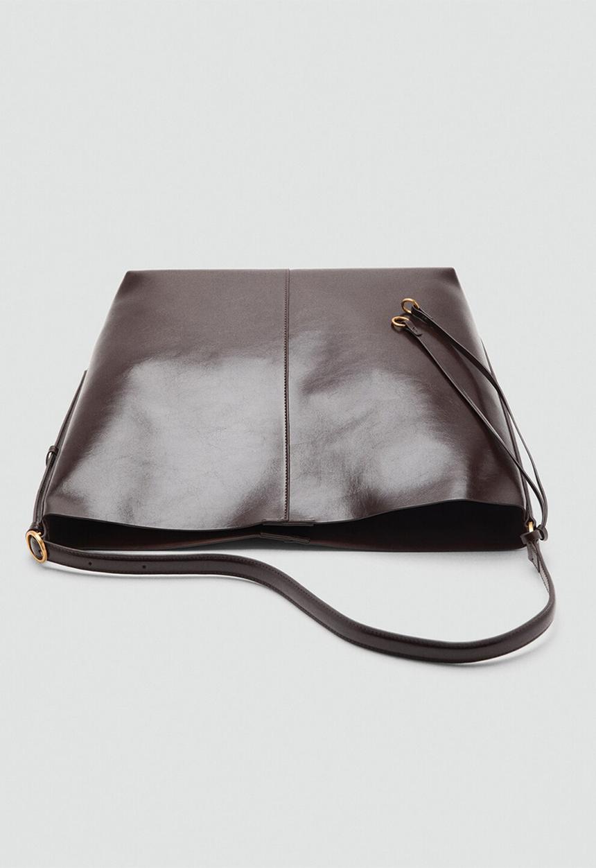 MANGO - Antonia shoulder bag - dark brown