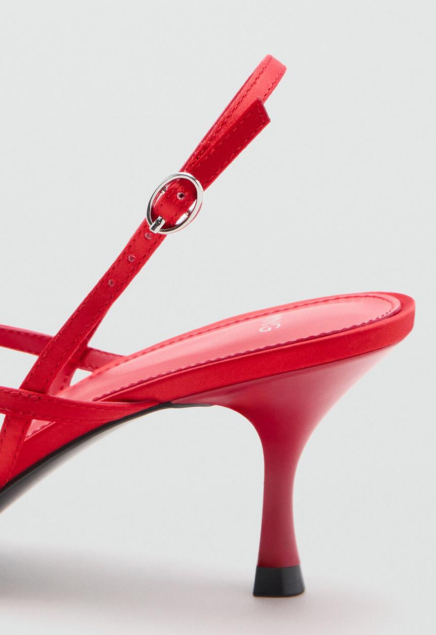 MANGO - Ross open toe slingback - red