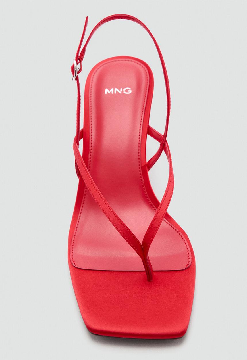 MANGO - Ross open toe slingback - red