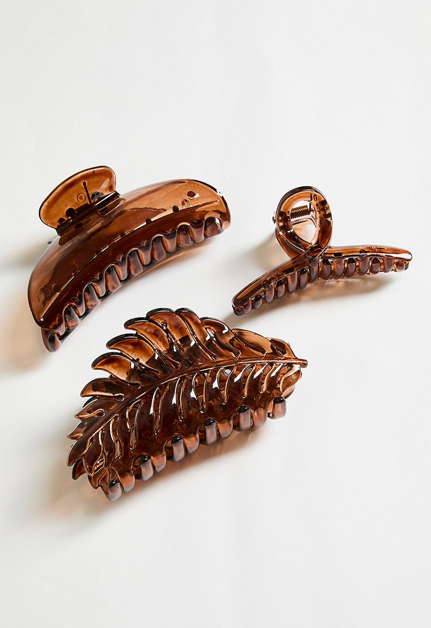 Tessa Design - Danae Claw Clip Set - Brown