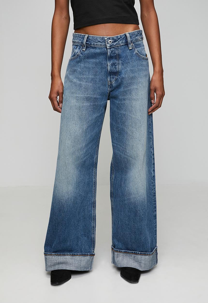 G-STAR - Roxx wide wmn - antique faded patina blue
